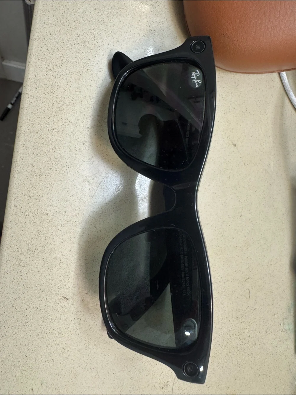 Ray-Ban Brown Leather-Look Sunglasses Case